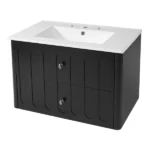 30" Modern Floating Bathroom Vanity with Oval Knobs & Round Edge, Soft-Close Drawer Slides, Bathroom Cabinet with Ceramic Sink - Image 9