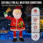 6FT Lighted Santa Claus Holding Bell Christmas Yard Decorations, Pre-lit Pull Up Santa with 200 Warm White LEDs, for Xmas Outdoor Holiday Indoor Decor Lighted Holiday Displays - Image 13