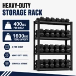 Heavy Duty Adjustable Metal Storage Shelving Unit, 1600 LBS Load Capacity Garage & Kitchen Utility Rack with Adjustable Shelves - Image 2
