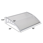 Same Code 49094033 HT-100 x 80 Household Application Door & Window Rain Cover Eaves Transparent Board & White Holder - Image 3
