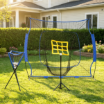 Blue Portable Baseball Practice Net Set with 7.5x7ft Catcher Net Ball Caddy Batting Tee - Hitting Pitching Batting Catching Equipment - Image 5