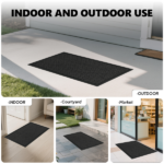 1PC Polypropylene Small Grid Composite Rubber Mat, Gray, 45x75x0.7cm, Kitchen & Home Floor Mat - Image 6