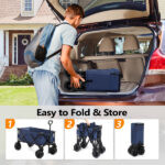 42*22*36inch Blue Garden Folding Cart - Image 2
