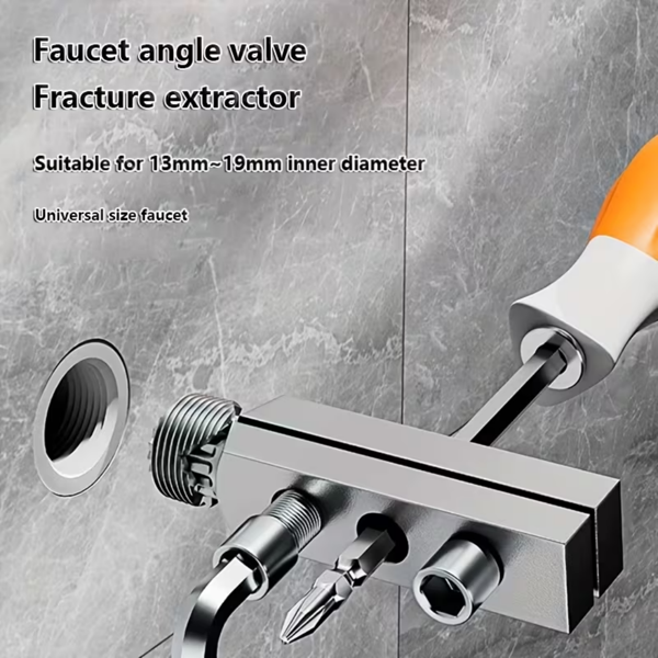 Dismantling tool for broken faucet, screwdriver, pipe extractor, pipe extractor kit, easy to use screw extractor kit, broken faucet extractor kit