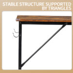 Rotten wood color SG016FD P2 particleboard + iron pipe 160cm cut-off computer desk with non-woven fabric storage - Image 8