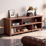 Dark Brown Particle Board TV Stand, 70.07"×15.75"×24.4" Double Layer Entertainment Center with Open Storage Shelves, Modern TV Console for Living Room & Bedroom - Image 6