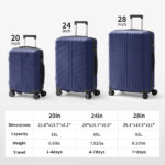 PP Trolley Case 20in 24in 28in 3PCS Suitcase Set Navy Blue - Image 19
