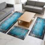 Three-piece kitchen rug set, non-slip and washable, abstract pattern kitchen hallway rug, soft and comfortable, suitable for sinks, floors, entrances, hallways and bathrooms. - Image 11