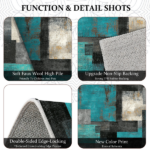 Three-piece kitchen rug set, non-slip and washable, abstract pattern kitchen hallway rug, soft and comfortable, suitable for sinks, floors, entrances, hallways and bathrooms. - Image 8