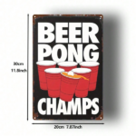 CIFbuy 1pc Beer Pong Metal Sign 8x12 Inch, Iron Art Decorative Plaque, Durable 2D Flat Indoor Wall Art, Minimalist Man Cave Bar Room De TikTok, TikTok, ble 2D Self-pickup Logiopics - Image 2