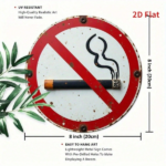 CIFbuy Vintage | 1PC Round Iron Metal No Smoking Sign 8x8 Inch 2D Flat Print Warning Plaque Multi-Use Wall Decor Art For Home Garden In TikTok, TikTok, n In Self-pickup Logiopics - Image 2