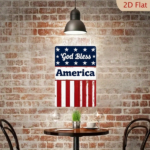 CIFbuy 1pc Patriotic God Bless America Metal Sign, Inch Rustic Stars & Stripes Iron Wall Decor, Weathered Finish 2D Flat USA Flag AmerikTok, AmerikTok, ll Decor Self-ncckup Logiopags Iron - Image 3