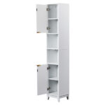 White particleboard with melamine veneer and MDF grid vacuum forming, 30*28*170cm, two doors and two shelves, bathroom vanity - Image 9