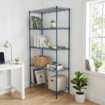 5-layer adjustable shelf Display Rack Iron household shelf with adjustable feet 29.13*13.39*59.06in Navy Blue - Image 11