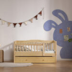 Vertical Fence Wood Painted Pine Toddler Bed with Bottom Drawer and Side Car Bed - Image 9