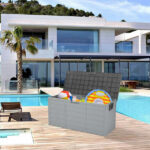 75gal 260L Outdoor Garden Plastic Storage Deck Box Chest Tools Cushions Toys Lockable Seat - Image 9