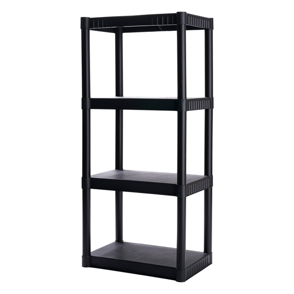 88376527-b878-4c42-a5d5-3583a4b16ca8.png 4-Shelf Standard Duty Plastic Storage Shelves, 48” x 21” x 14”, 200lb Capacity - Image 1