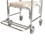 4 in 1 Multifunctional Aluminum Elder People Disabled People Pregnant Women Commode Chair Bath Chair White - Image 11