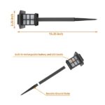 6pcs White LED Solar Lantern Torch Light Garden Landscape Lighting - Image 37