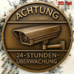 CIFbuy 1pc Vintage French Surveillance Sign 8x8 Inch Round Aluminum Metal Plaque, Retro Security Monitoring 2D Flat Wall Art Decor TikTok, TikTok, Self-pickup Logiopics - Image 5