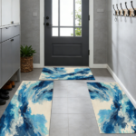 Three-piece kitchen rug set, non-slip and washable, abstract pattern kitchen hallway rug, soft and comfortable, suitable for sinks, floors, entrances, hallways and bathrooms. - Image 12