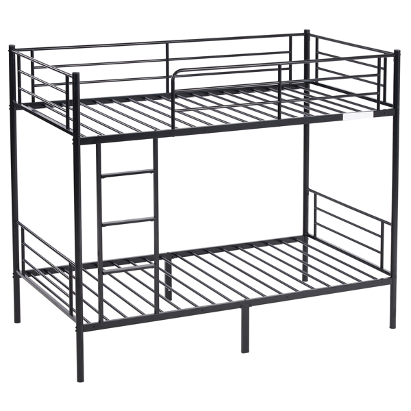 Same Code 12883671 Iron Bed Bunk Bed with Ladder for Kids Twin Size Black