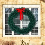 Replace 35948786 60in Pre-lit Christmas Wreath, Lighted Artificial Xmas Wreath with 220 Warm & Multi-color Lights and 600 PVC Tips, Remote Control Stepless Dimming, for Front Door Gate Wall Xmas Party Decorations, Gre - Image 8