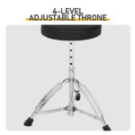 Full Size Adult Drum Set 5-Piece Champagne with Bass Drum, two Tom Drum, Snare Drum, Floor Tom, 16" Ride Cymbal, 14" Hi-hat Cymbals, Stool, Drum Pedal, Sticks - Image 2