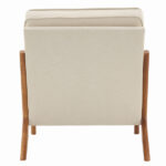 Same Code 44651052 Oak Armrest Oak Upholstered Single Lounge Chair Indoor Lounge Chair Off-White - Image 9