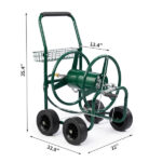 Hose Reel Cart, Hold Up to 250 ft Hose, Garden Water Hose Carts Mobile Tools with 4 Wheels, Heavy Duty Powder-coated Steel Outdoor Planting with Storage Basket, for Garden Yard Lawn - Image 2