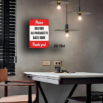 CIFbuy 1pc 2D Flat Metal Sign Please Deliver All" Packages To The Back Door, Weatherproof Red Background White Text Unframed Decor Deliver All PacikTok, Deliver All PacikTok, t Self-pickup Logiopics - Image 4