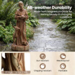 24.5" Saint Francis Statue with Built-in Bird Feeder Religious Garden Sculpture - Image 8