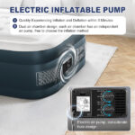Twin Air Mattress with Built-in Pump, 18in Raised Comfort Blow up Mattress, Double Chamber Airbed, 2min Quick Inflation/Deflation Inflatable Mattress for Home Guests Camping, Gray & White - Image 18