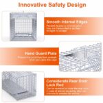 Heavy-Duty Live Animal Trap - 37x14x15 Inch Galvanized Mesh, Sensitive Pedal Trigger & Rear Release Door, Guarded Handle, Foldable Design for Raccoons, Armadillos, Small Dogs Under 55 lbs - Image 6