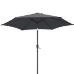 7.5FT Round Outdoor Patio Umbrella with Tilt Adjustment, Crank Lift System, 6 Iron Ribs & Iron Pole, Waterproof UV Protected Polyester Canopy, Gray - Image 6
