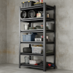 6-Tier Metal Storage Rack, 82"H Garage Shelving, Adjustable Shelves & Reinforced Double-Layer Uprights, Black, Assembly Required - Image 11
