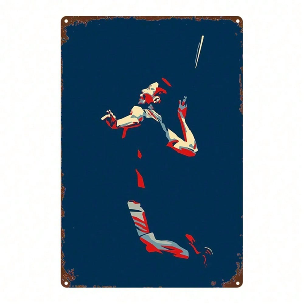 CIFbuy 1pc Vintage Badminton Player Metal Sign, 8x12 Inch 2D Flat Silhouette Wall Decor, Unique Sports Room Decor For Home Gym Office B TikTok, TikTok, e Wall Self-pickup Logiopics