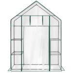Mini Walk-in Greenhouse with PVC Cover, 4-Shelf Indoor Outdoor Plant Gardening Green House for Garden Backyard, 56" x 29" x 77", Transparent