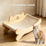 Cat Scratcher Bed for Indoor Cats Kitten Bed Cat Hammock with Solid Wood Frame Wear Resistant Sisal Backrest Design Cats Scratcher Lounge, Wooden Cat Furniture - Image 5