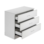 3-Drawer Wide Drawer Cabinet Particleboard Bedside Table with Textured Melamine Finish 25.98*12.99*22.05in White =75682614 - Image 4