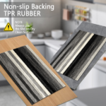 Three-piece kitchen rug set, non-slip and washable, abstract pattern kitchen hallway rug, soft and comfortable, suitable for sinks, floors, entrances, hallways and bathrooms. - Image 7