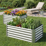 4×2×2 Ft Galvanized Steel Raised Garden Bed Outdoor Planter Box for Vegetables Herbs Flowers - Image 2