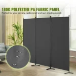 3 Panel Room Dividers, Foldable 89*72 Inch Privacy Panels, Cloth Sectional Dividers for Workspace, Bedroom, Meal Space, Study Room (Shipment from Walmart) - Image 5