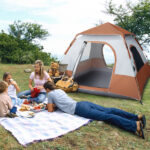 240*240*150cm Spring Quick Opening Four-Person Family Tent Camping Tent Brown - Image 5
