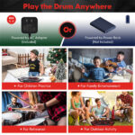 9-Pad Electric Drum Set for Beginners, MIDI USB Connection Dual Stereo Speakers Black+Red - Image 9