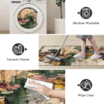 Three-piece kitchen rug set, non-slip and washable, abstract pattern kitchen hallway rug, soft and comfortable, suitable for sinks, floors, entrances, hallways and bathrooms. - Image 4