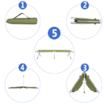 Same Code 27860141 RHB-03A Portable Folding Camping Cot with Carrying Bag Army Green - Image 14