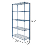 5-layer adjustable shelf Display Rack Iron household shelf with adjustable feet 29.13*13.39*59.06in Navy Blue - Image 5