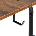 Vintage Brown P2 15MM Particle Board with Melamine Coating Adjustable Computer Desk with 3 USB + 2 AC Outlets - Image 6
