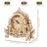 3D Wooden Puzzle Clock Model Kits Building Kits Desktop Clock DIY Architectural Building Blocks Creative Gift Home Decor for Family - Image 4